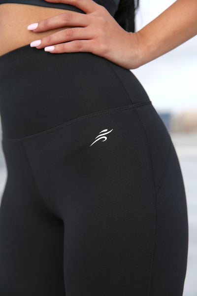 Energique Athletic Leggings with Reflective Strips and Mesh Panels