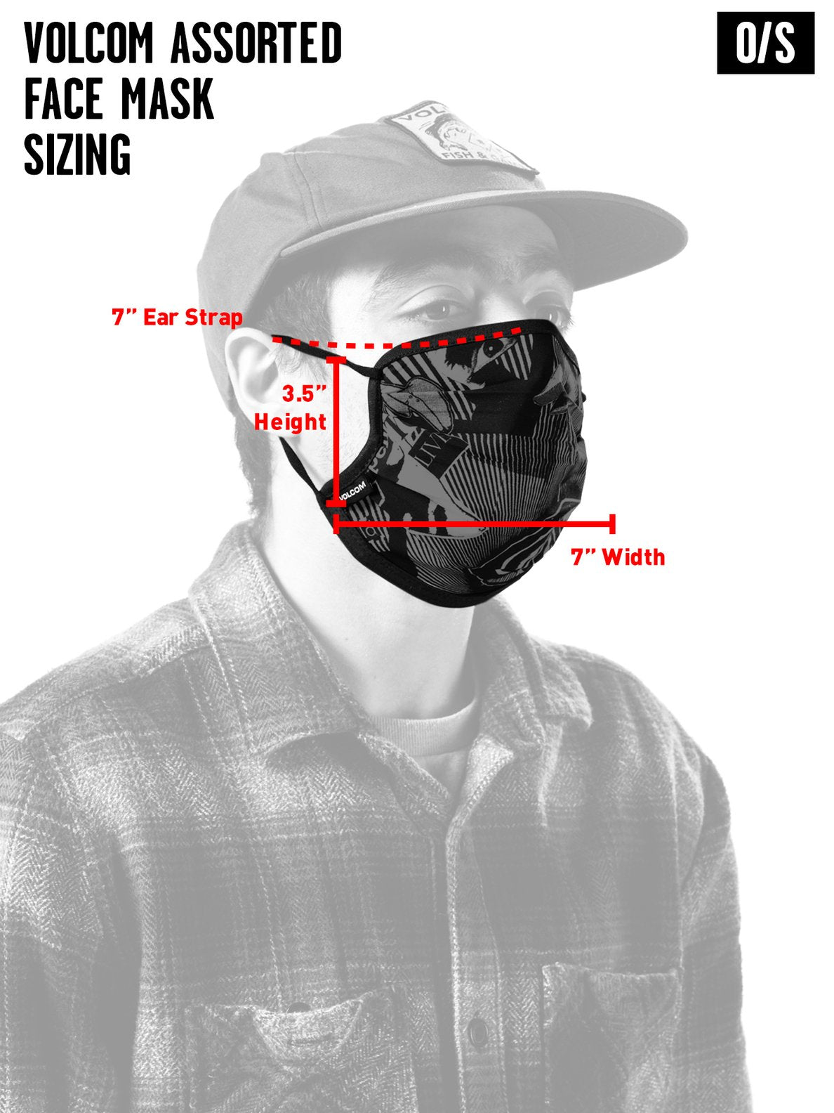 VOLCOM ASSORTED FACE MASK white