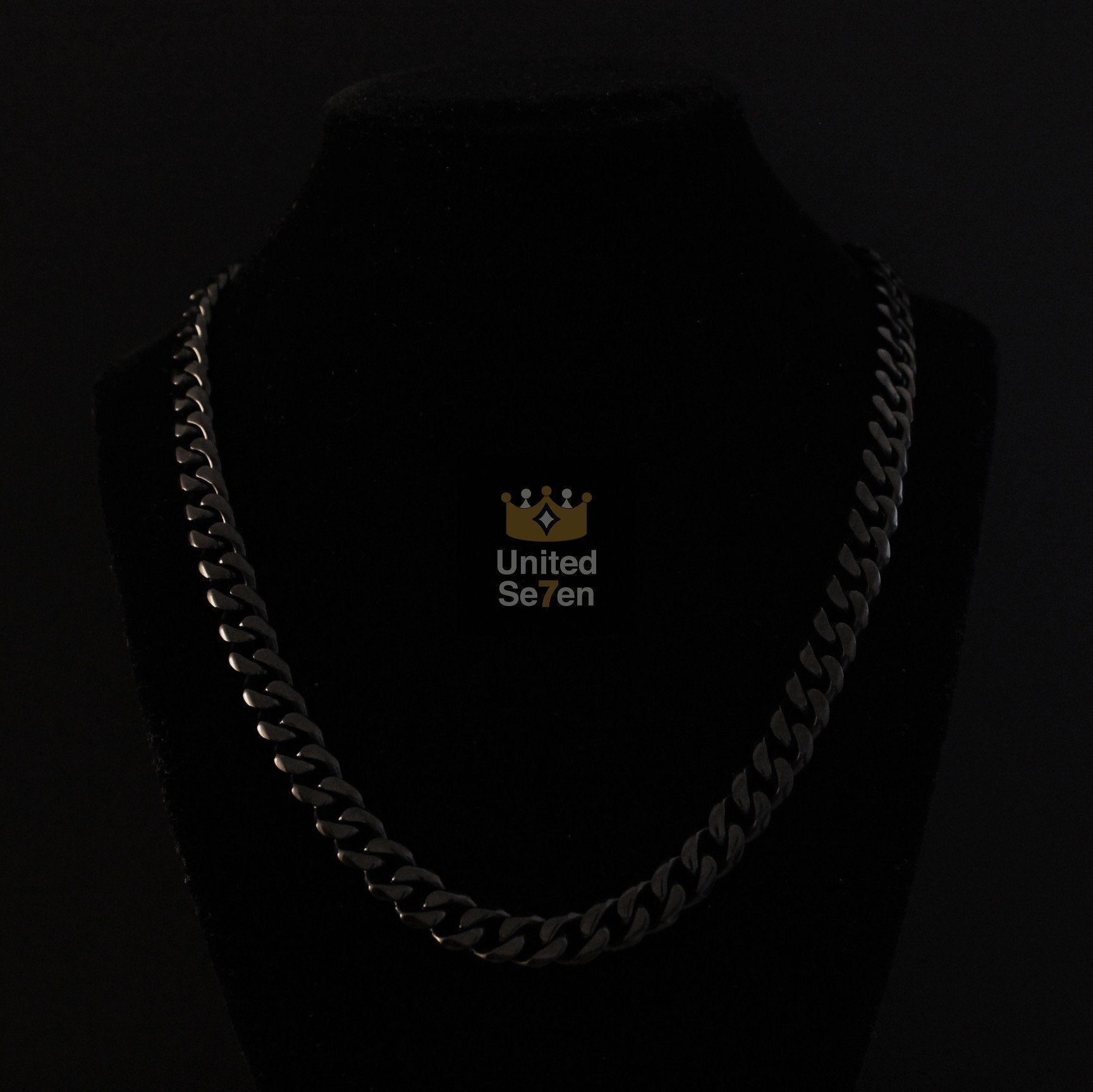 Necklace Satin Silver / 6mm (0.24inch) / 46cm (18inches) Stainless Steel Miami Cuban Link Chain United Se7en