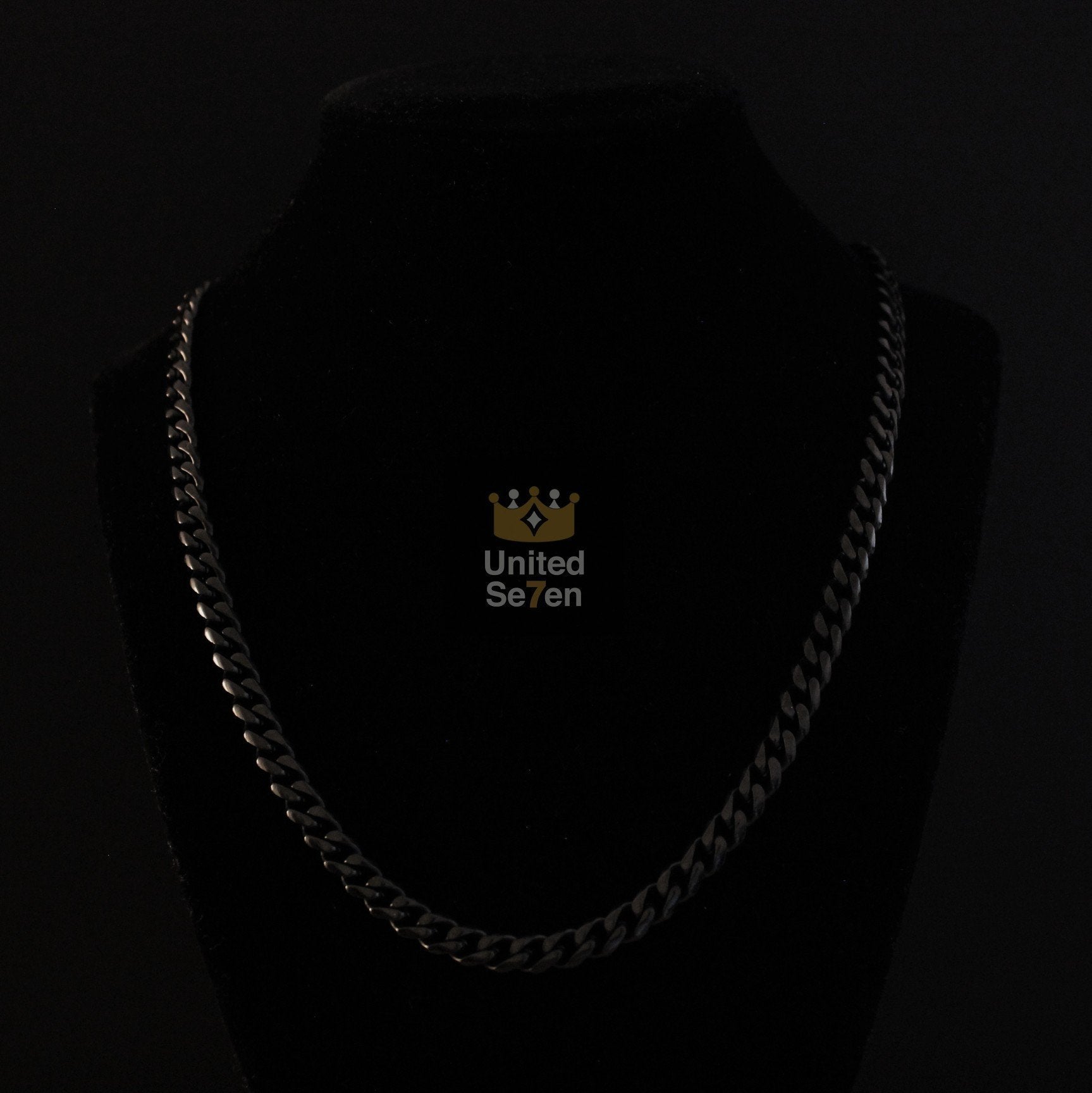 Necklace Satin Silver / 6mm (0.24inch) / 46cm (18inches) Stainless Steel Miami Cuban Link Chain United Se7en